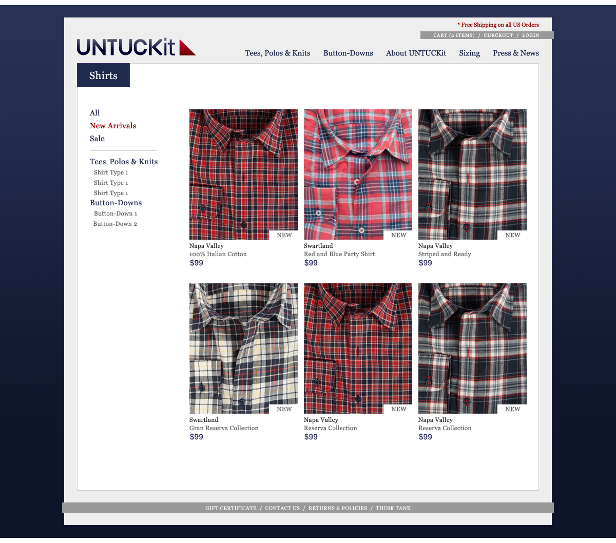Untuckit Website Image 1